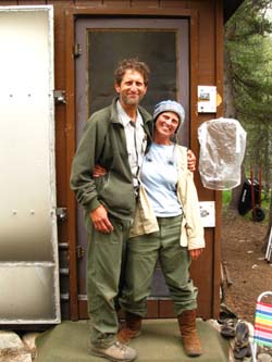 Bishop Pass Ranger and his new wife, married in Big Pete Meadow the previous week with Trail Crew